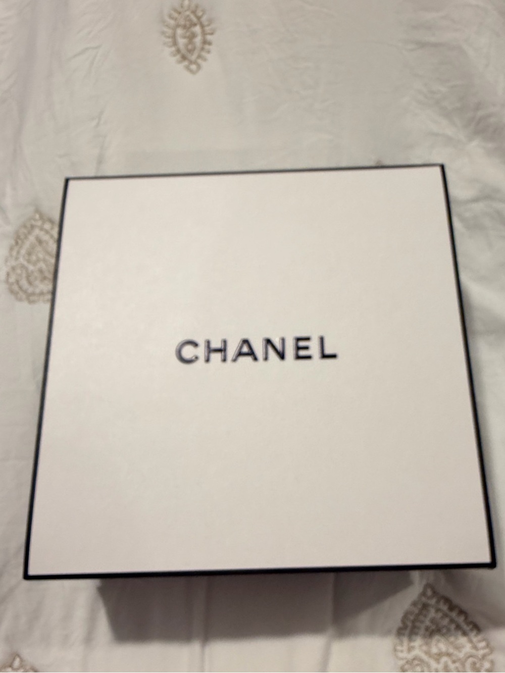 CHANEL White Box with Black Logo and Trim